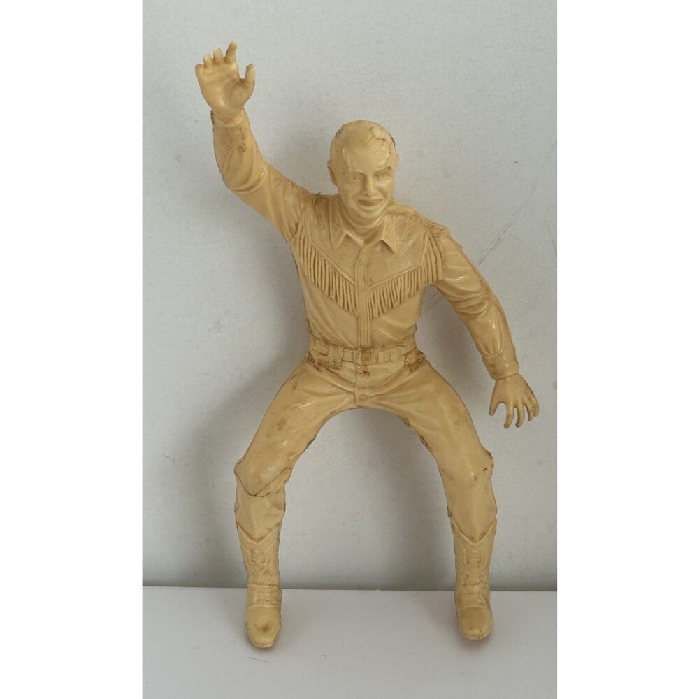 Vintage Marx Roy Rogers 6” Beige Plastic Figure Rider of the Range Horse Rider